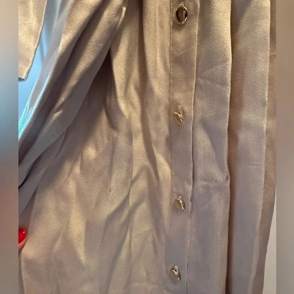 J. Crew Drapey shirtdress in luster crepe gold size 12 BU107 NWT - Picture 3 of 4